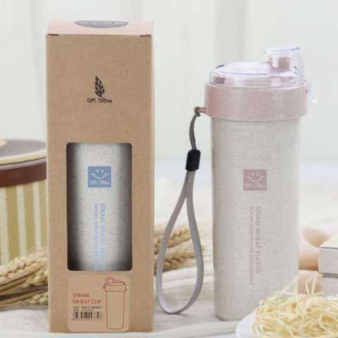 400ML Wheat Straw Portable Cup, Green Gifts, business gifts