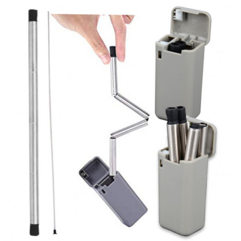 Collapsible Stainless Steel Straw, Cutlery Set, business gifts