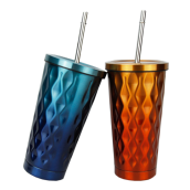 Stainless Steel Coffee Thermos with Straw