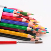 Color Pencil with Triangle Tin Box