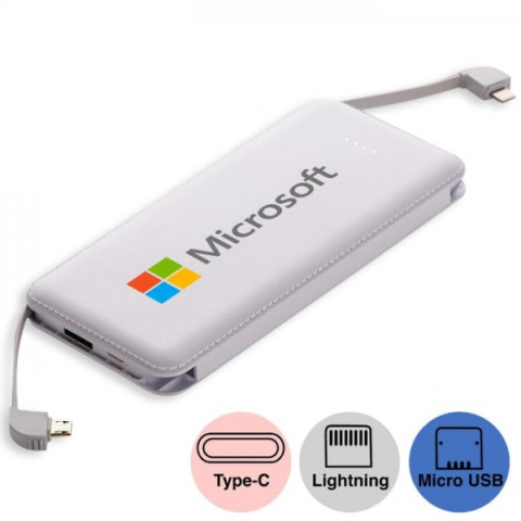 8000mah Powerbank with In-Built Type C / Micro / Lightning, Power Bank, business gifts