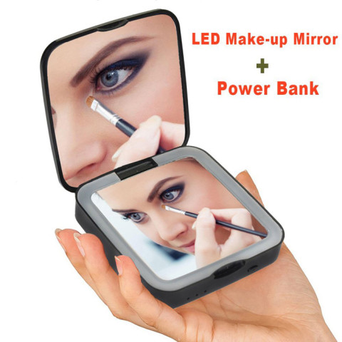 LED Dual Mirror Power Bank-Square, Power Bank, business gifts