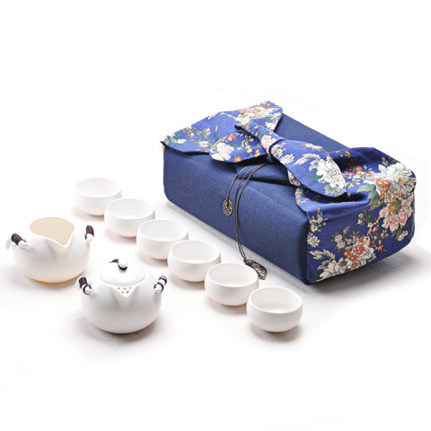 Portable Travel Tea Set Pouch, Ceramic Mug, business gifts