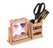 Wooden Hourglass Pen Holder, Pen Stand, business gifts