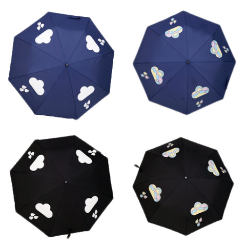 Color Three Folding Umbrella Rain, Folding Umbrella, business gifts